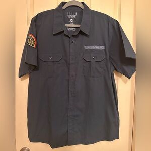 Lootcrate Short-Sleeve Button-Down Shirt in Dark Blue - XL